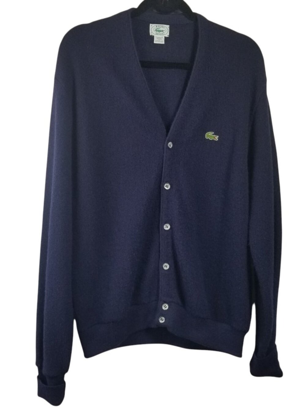 Vtg IZOD Lacoste Men's Preppy Old Money Academia Navy Sweater Sz L